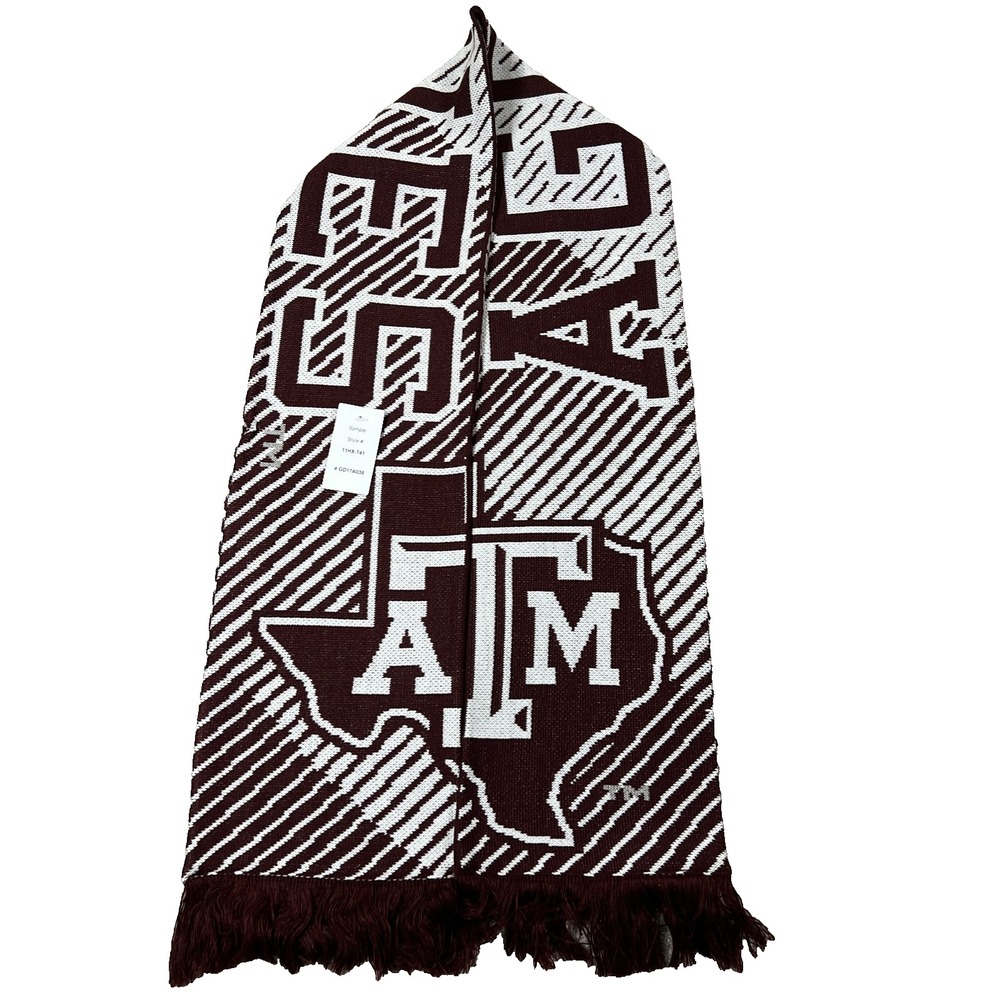 Adidas Unisex One Size Maroon Red‎ Gray Texas A&M Aggies Football Scarf NWT